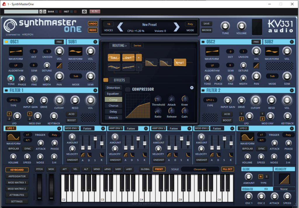 KV331 Audio『SynthMaster One』もうちょっとUIよければ超ご機嫌