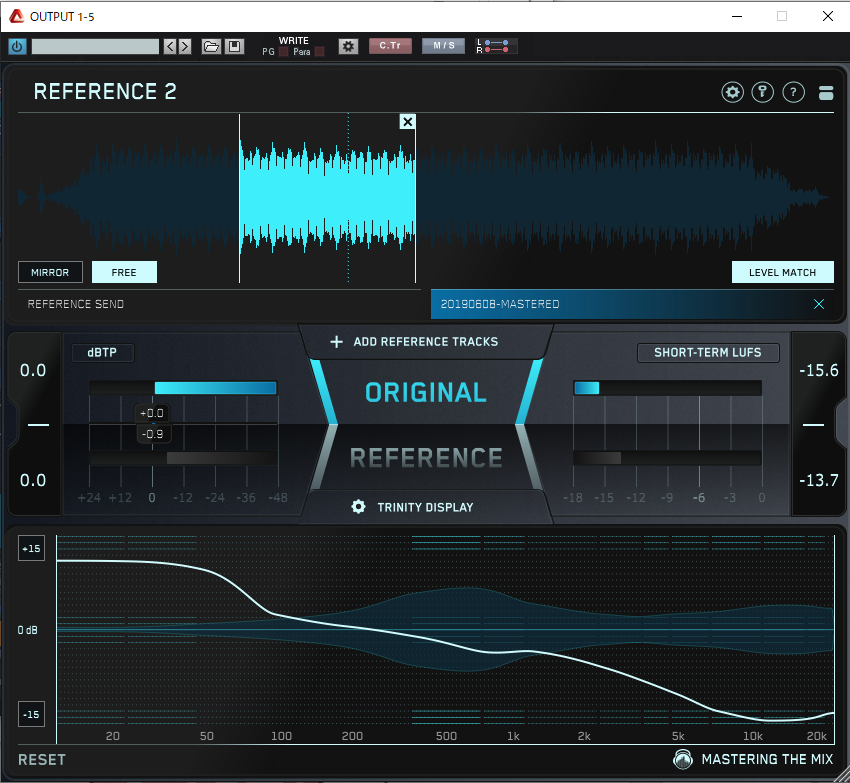 Mastering The Mix『REFERENCE 2 』お手頃価格で、リファレンスとの比較だけでなく、エフェクトの前後比較もできる優れた分析プラグイン |